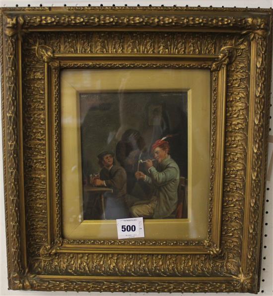 Dutch School (19C), oil on panel, Tavern scene (bears spurious Teniers signature)(-)